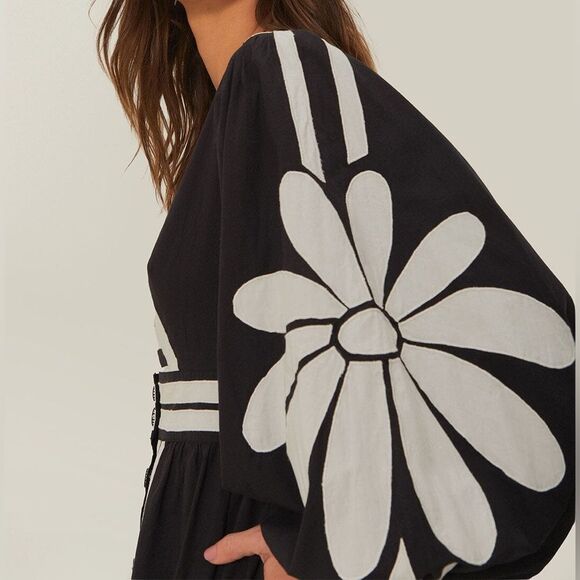 Farm Rio Black Nature Buttoned Maxi Dress - Picture 5 of 7